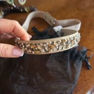 White House Black Market Gold Embellished Belt
